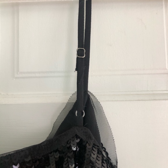 J Crew New With Tags Size L black sequin cami with tulle trim. - Picture 7 of 9